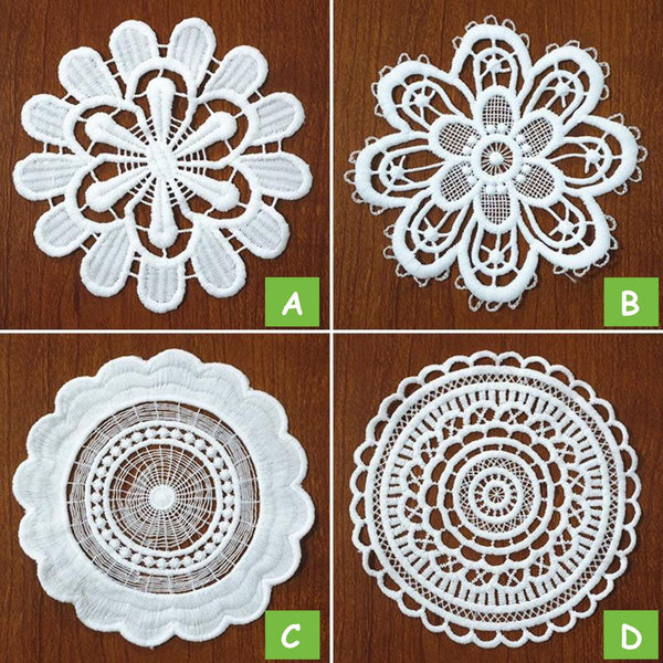 Off White Venice Lace Floral Applique - Guipure Lace