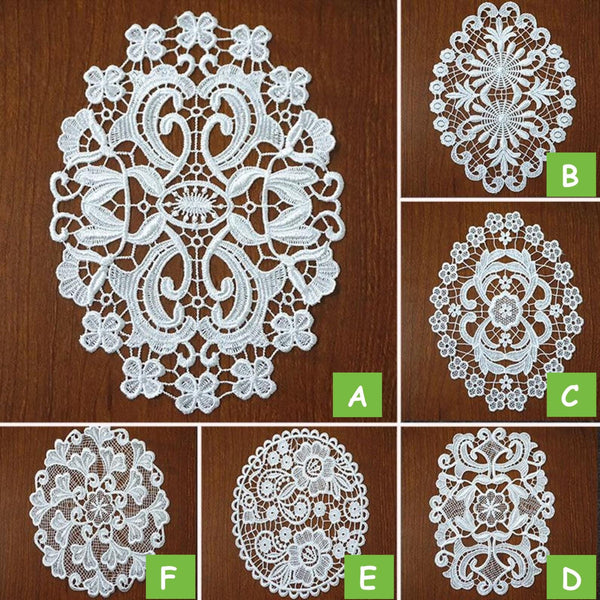 Off White Venice Lace Floral Applique - Guipure Lace